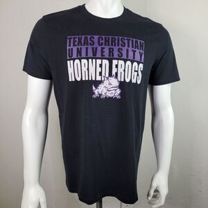 Team 47 Black Cotton and Polyester Blend‎ TCU Horned Frogs T-Shirt Size L